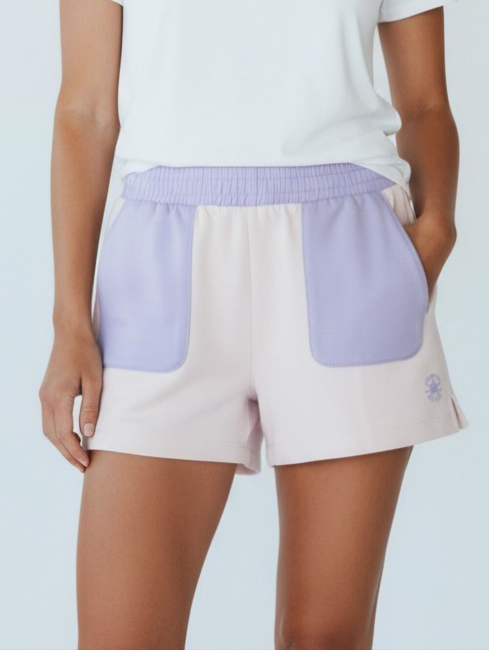 Converse Girls Colorblock Knit Shorts Pink Purple XL 14/16